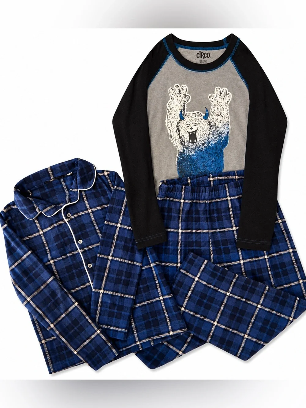 Christmas Pajama Bundle Youth M 8/10 Elf Reindeer Snowman 3 Mix and Match Sets